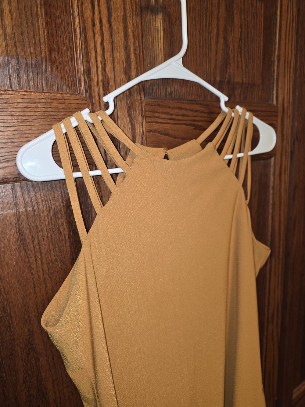 AUW Strappy Halter Tank Top in Mustard